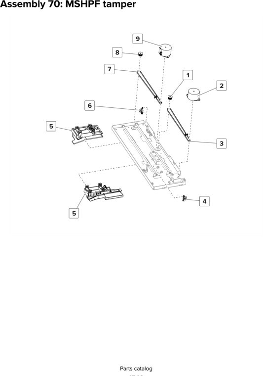 Assembly 70: MSHPF tamper parts diagram - Lexmark CX825 CX860 XC8155 XC8160 XC8163 Parts