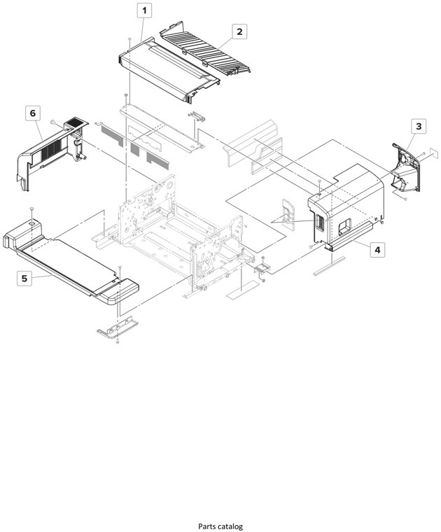 Assembly 2: Staple finisher—Covers parts diagram - Lexmark Finisher Parts CS921 CS923 CX920 CX921 CX923 CX924 MS911 MX910 MX911 XM91x