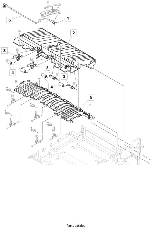Assembly 3: Staple finisher—Transport section 1 parts diagram - Lexmark Finisher Parts CS921 CS923 CX920 CX921 CX923 CX924 MS911 MX910 MX911 XM91x