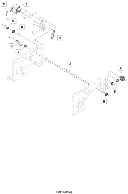 Assembly 4: Staple finisher—Transport section 2 parts diagram - Lexmark Finisher Parts CS921 CS923 CX920 CX921 CX923 CX924 MS911 MX910 MX911 XM91x