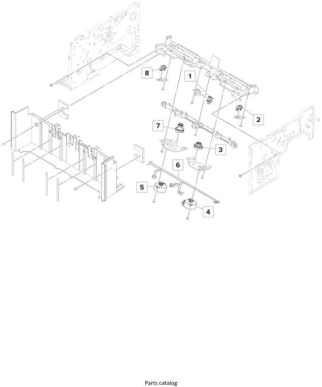 Assembly 6: Staple finisher—Compiler section 1 parts diagram - Lexmark Finisher Parts CS921 CS923 CX920 CX921 CX923 CX924 MS911 MX910 MX911 XM91x