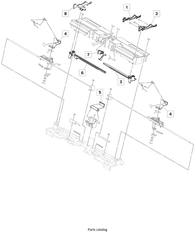 Assembly 7: Staple finisher—Compiler section 2 parts diagram - Lexmark Finisher Parts CS921 CS923 CX920 CX921 CX923 CX924 MS911 MX910 MX911 XM91x