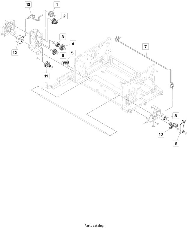 Assembly 14: Staple finisher—Bin section 2 parts diagram - Lexmark Finisher Parts CS921 CS923 CX920 CX921 CX923 CX924 MS911 MX910 MX911 XM91x