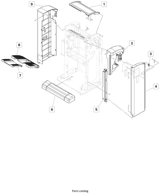 Assembly 20: SHPF—Covers parts diagram - Lexmark Finisher Parts CS921 CS923 CX920 CX921 CX923 CX924 MS911 MX910 MX911 XM91x