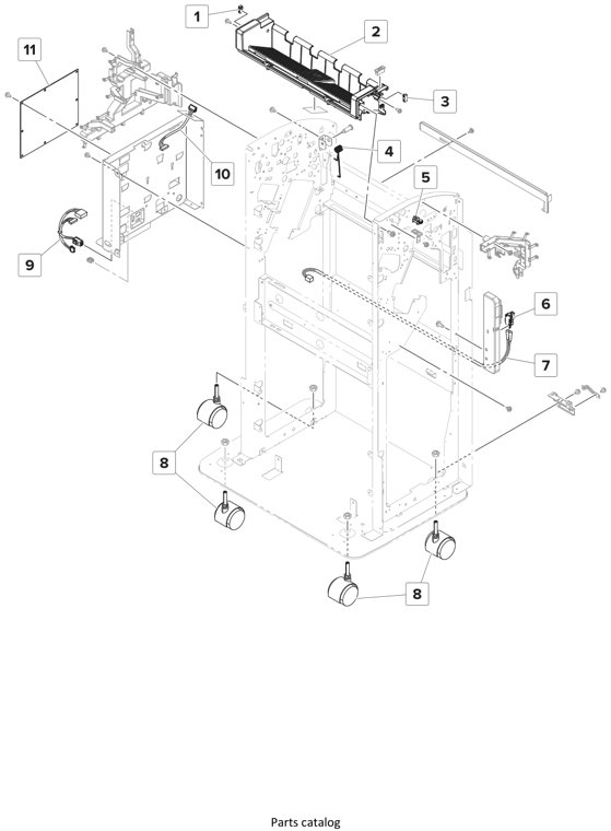 Assembly 21: SHPF—Frame parts diagram - Lexmark Finisher Parts CS921 CS923 CX920 CX921 CX923 CX924 MS911 MX910 MX911 XM91x