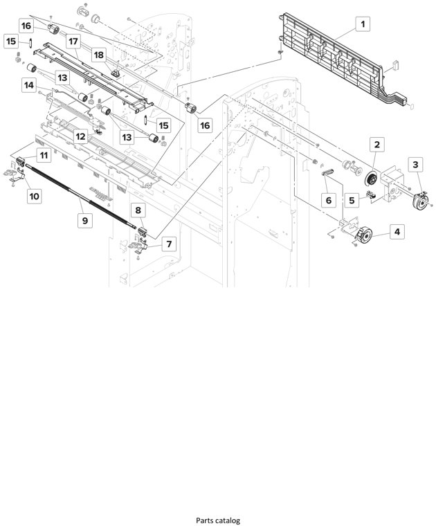 Assembly 22: SHPF—Transport section 1 parts diagram - Lexmark Finisher Parts CS921 CS923 CX920 CX921 CX923 CX924 MS911 MX910 MX911 XM91x