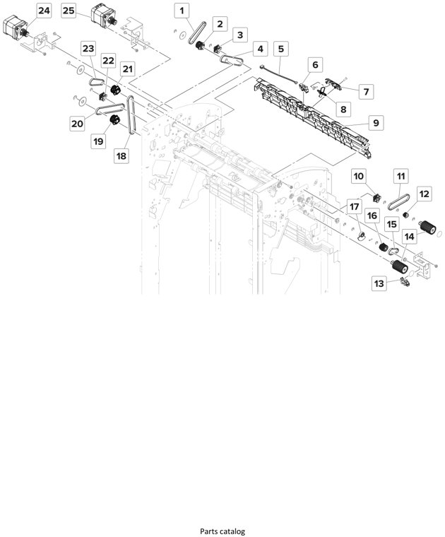 Assembly 23: SHPF—Transport section 2 parts diagram - Lexmark Finisher Parts CS921 CS923 CX920 CX921 CX923 CX924 MS911 MX910 MX911 XM91x