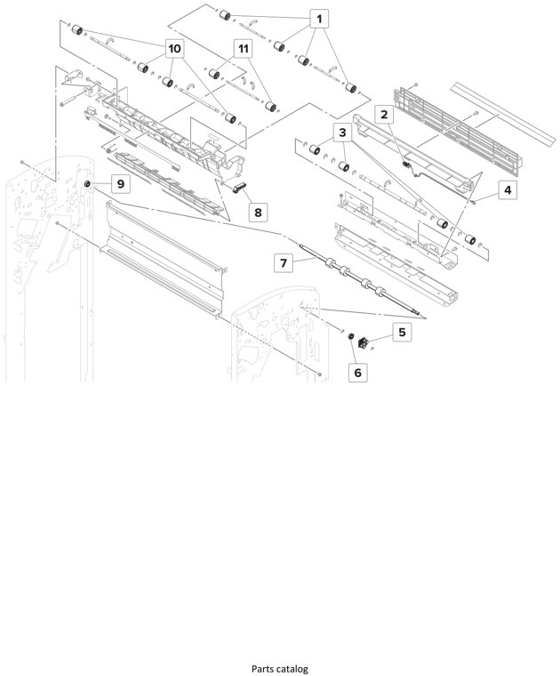Assembly 25: SHPF—Transport section 4 parts diagram - Lexmark Finisher Parts CS921 CS923 CX920 CX921 CX923 CX924 MS911 MX910 MX911 XM91x