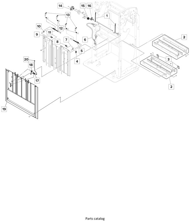 Assembly 26: SHPF—Elevator bin section 1 parts diagram - Lexmark Finisher Parts CS921 CS923 CX920 CX921 CX923 CX924 MS911 MX910 MX911 XM91x