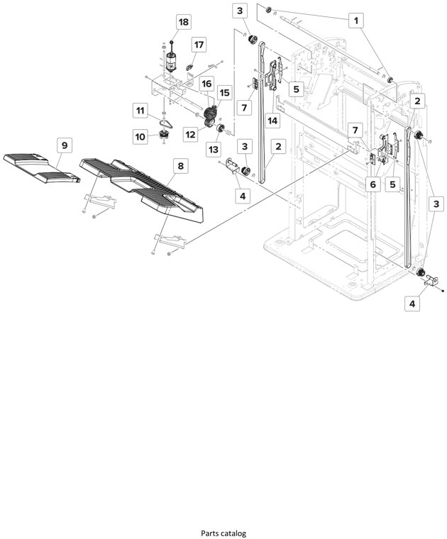 Assembly 27: SHPF—Elevator bin section 2 parts diagram - Lexmark Finisher Parts CS921 CS923 CX920 CX921 CX923 CX924 MS911 MX910 MX911 XM91x