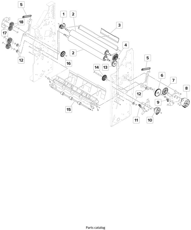 Assembly 37: Booklet maker—Fold section 2 parts diagram - Lexmark Finisher Parts CS921 CS923 CX920 CX921 CX923 CX924 MS911 MX910 MX911 XM91x