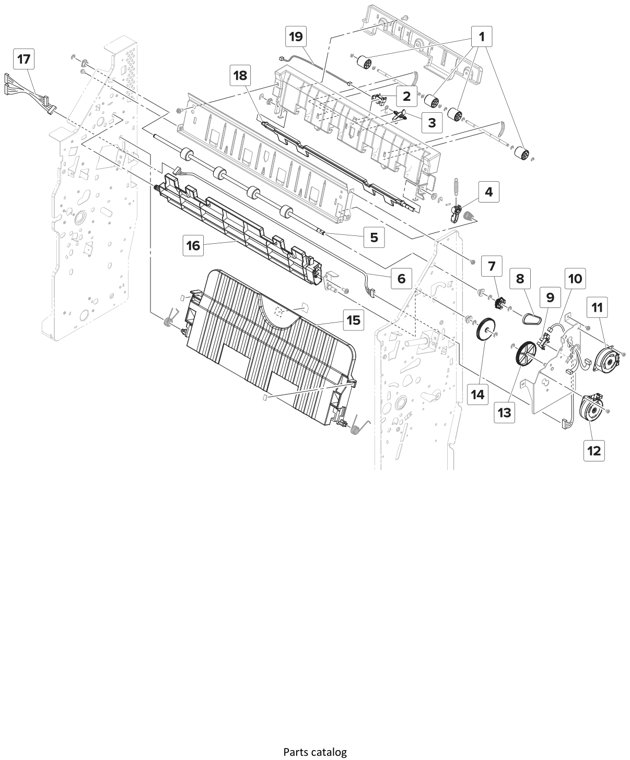 Assembly 39: Booklet maker—Transport section parts diagram - Lexmark Finisher Parts CS921 CS923 CX920 CX921 CX923 CX924 MS911 MX910 MX911 XM91x