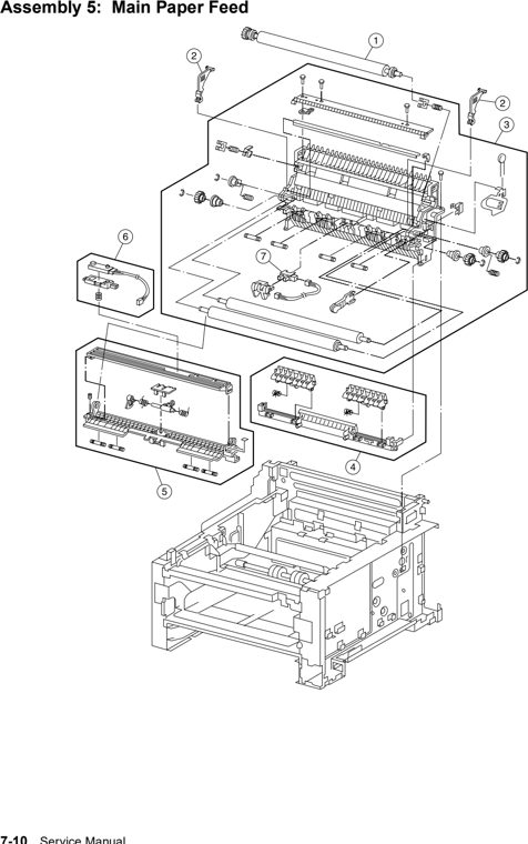 Assembly 5: Main Paper Feed parts diagram - Lexmark W812 Parts