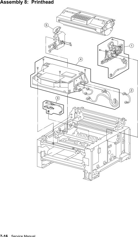 Assembly 8: Printhead parts diagram - Lexmark W812 Parts