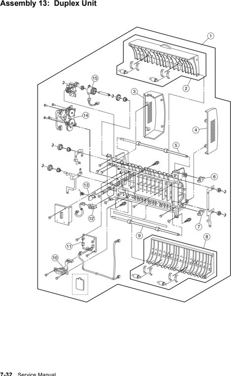 Assembly 13: Duplex Unit parts diagram - Lexmark W812 Parts