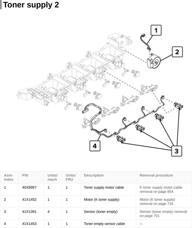 Assembly 9: Toner supply 2 parts diagram - Lexmark CS921 C9235 CS927 Parts