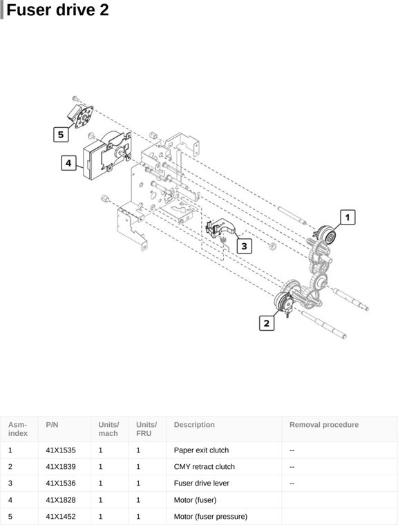 Assembly 26: Fuser drive 2 parts diagram - Lexmark CS921 C9235 CS927 Parts