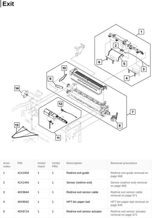 Assembly 27: Exit parts diagram - Lexmark CS921 C9235 CS927 Parts