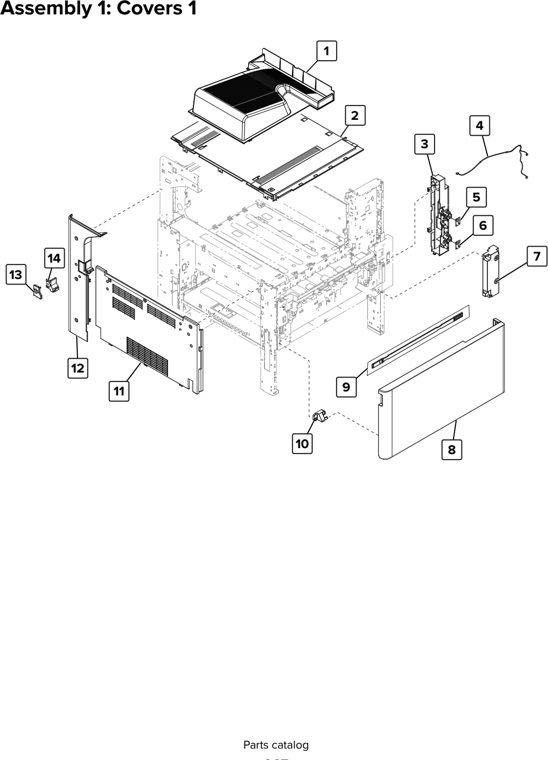 Assembly 1: Covers 1 parts diagram - Lexmark CX920 CX921 XC9225 XC9235 CX927 Parts