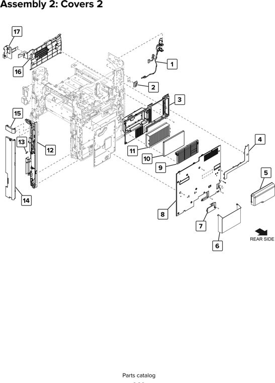 Assembly 2: Covers 2 parts diagram - Lexmark CX920 CX921 XC9225 XC9235 CX927 Parts