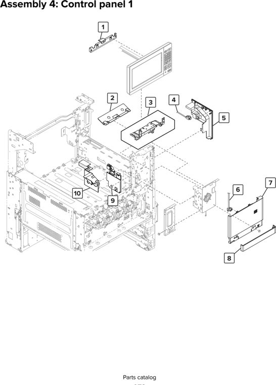 Assembly 4: Control panel 1 parts diagram - Lexmark CX920 CX921 XC9225 XC9235 CX927 Parts