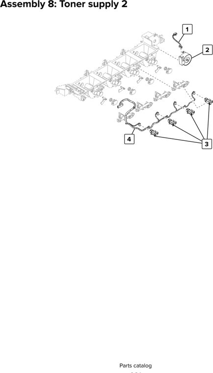 Assembly 8: Toner supply 2 parts diagram - Lexmark CX920 CX921 XC9225 XC9235 CX927 Parts