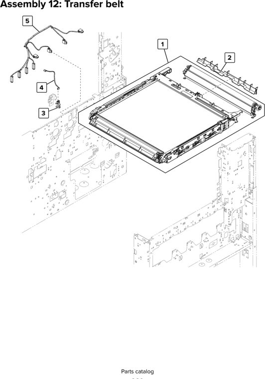 Assembly 12: Transfer belt parts diagram - Lexmark CX920 CX921 XC9225 XC9235 CX927 Parts