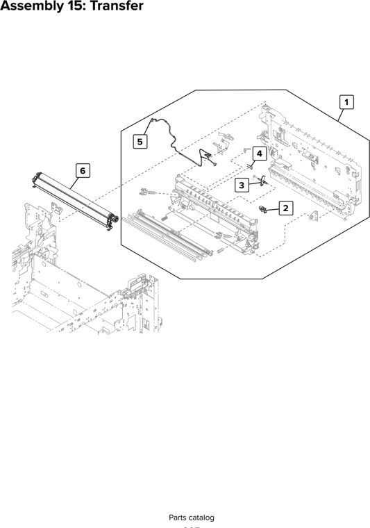 Assembly 15: Transfer parts diagram - Lexmark CX920 CX921 XC9225 XC9235 CX927 Parts