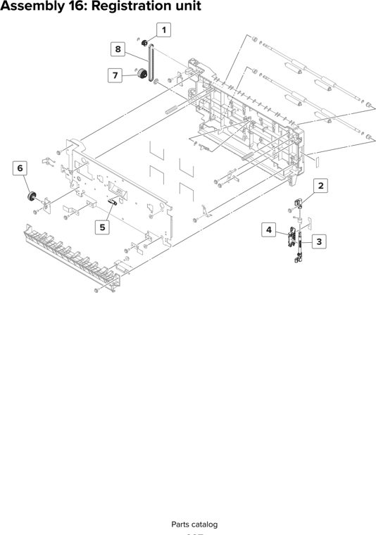 Assembly 16: Registration unit parts diagram - Lexmark CX920 CX921 XC9225 XC9235 CX927 Parts