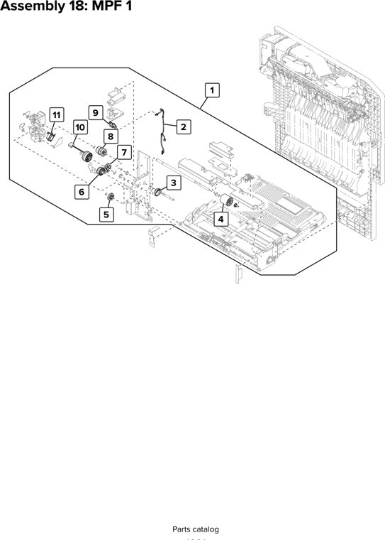 Assembly 18: MPF 1 parts diagram - Lexmark CX920 CX921 XC9225 XC9235 CX927 Parts