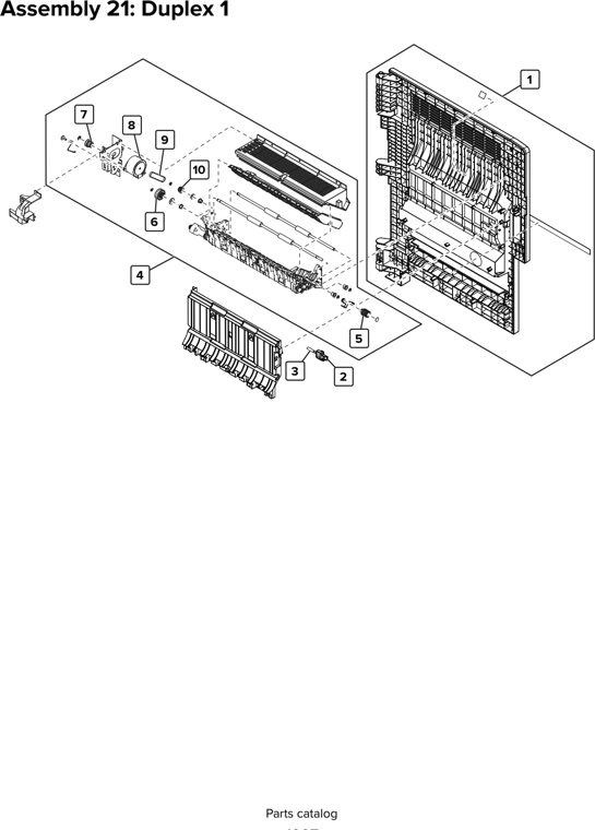 Assembly 21: Duplex 1 parts diagram - Lexmark CX920 CX921 XC9225 XC9235 CX927 Parts