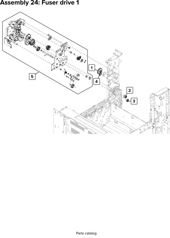 Assembly 24: Fuser drive 1 parts diagram - Lexmark CX920 CX921 XC9225 XC9235 CX927 Parts