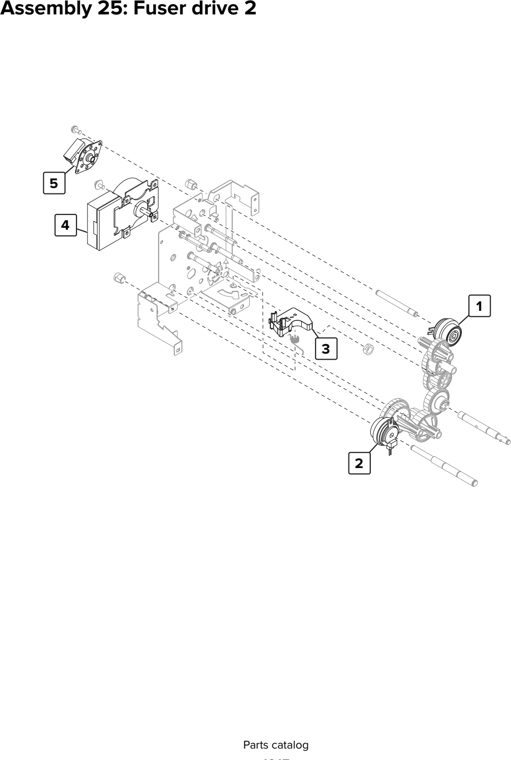 Assembly 25: Fuser drive 2 parts diagram - Lexmark CX920 CX921 XC9225 XC9235 CX927 Parts