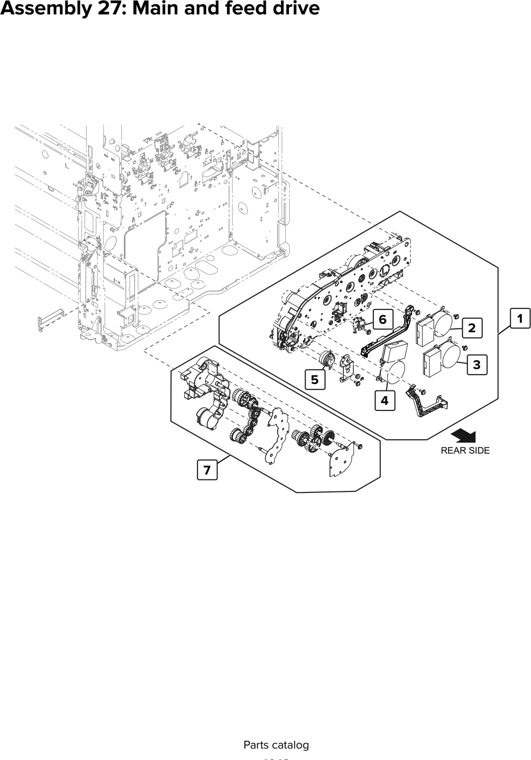 Assembly 27: Main and feed drive parts diagram - Lexmark CX920 CX921 XC9225 XC9235 CX927 Parts