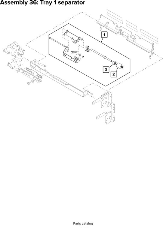 Assembly 36: Tray 1 separator parts diagram - Lexmark CX920 CX921 XC9225 XC9235 CX927 Parts