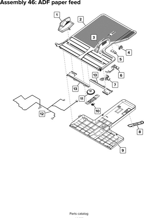 Assembly 46: ADF paper feed parts diagram - Lexmark CX920 CX921 XC9225 XC9235 CX927 Parts