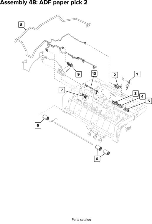 Assembly 48: ADF paper pick 2 parts diagram - Lexmark CX920 CX921 XC9225 XC9235 CX927 Parts