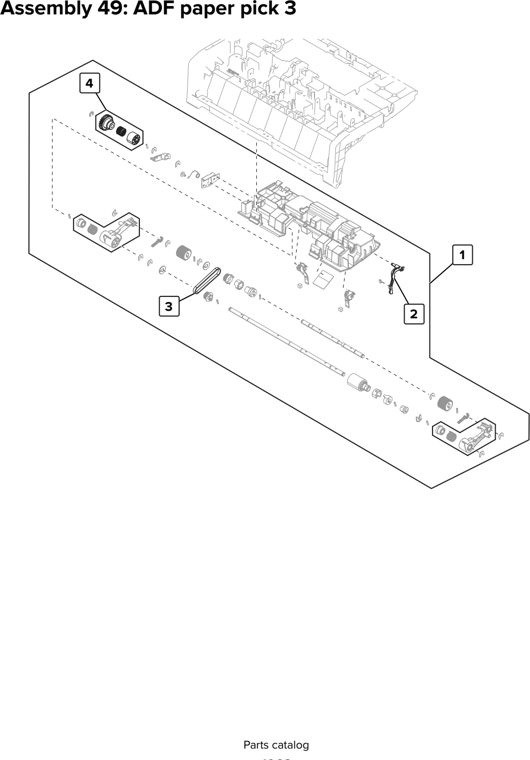 Assembly 49: ADF paper pick 3 parts diagram - Lexmark CX920 CX921 XC9225 XC9235 CX927 Parts
