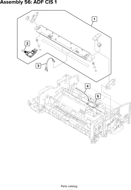 Assembly 56: ADF CIS 1 parts diagram - Lexmark CX920 CX921 XC9225 XC9235 CX927 Parts