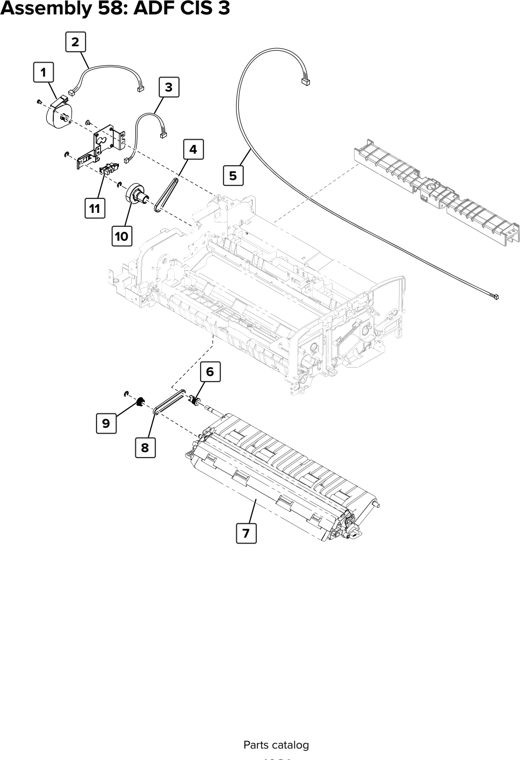 Assembly 58: ADF CIS 3 parts diagram - Lexmark CX920 CX921 XC9225 XC9235 CX927 Parts