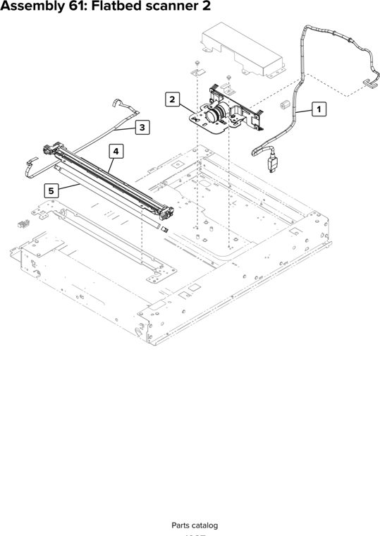 Assembly 61: Flatbed scanner 2 parts diagram - Lexmark CX920 CX921 XC9225 XC9235 CX927 Parts