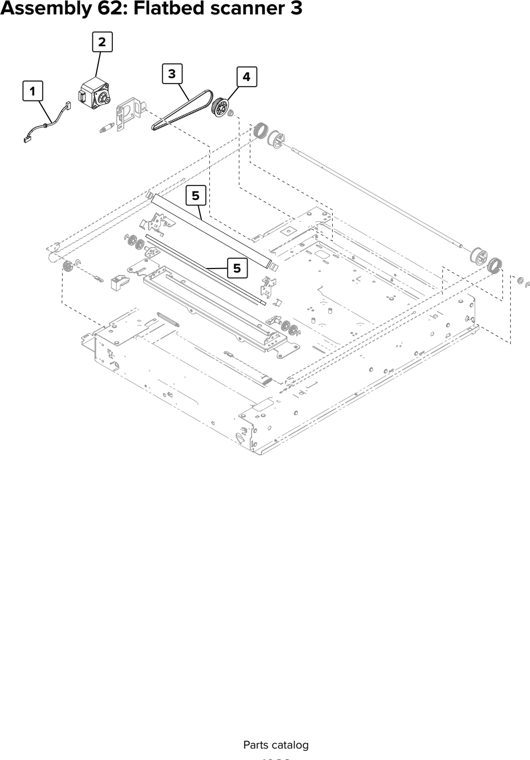 Assembly 62: Flatbed scanner 3 parts diagram - Lexmark CX920 CX921 XC9225 XC9235 CX927 Parts