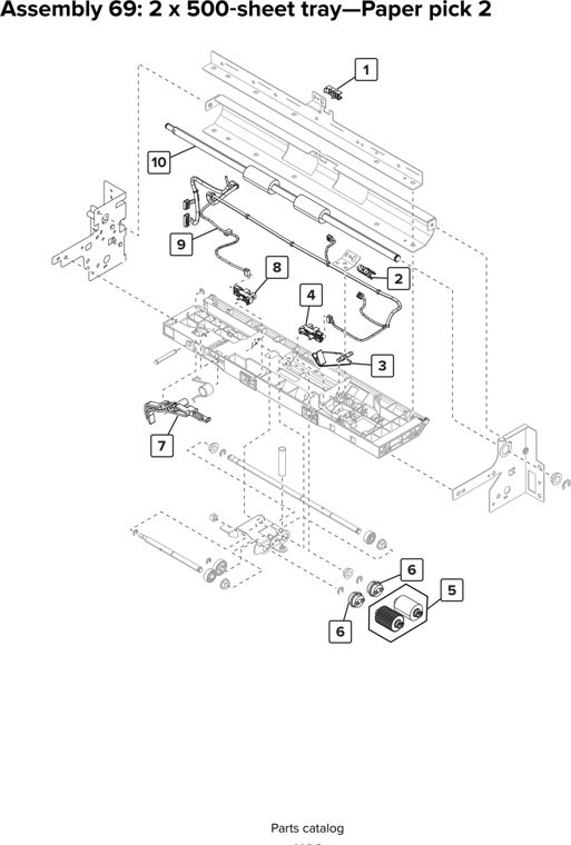 Assembly 69: 2 x 500 sheet tray—Paper pick 2 parts diagram - Lexmark CX920 CX921 XC9225 XC9235 CX927 Parts