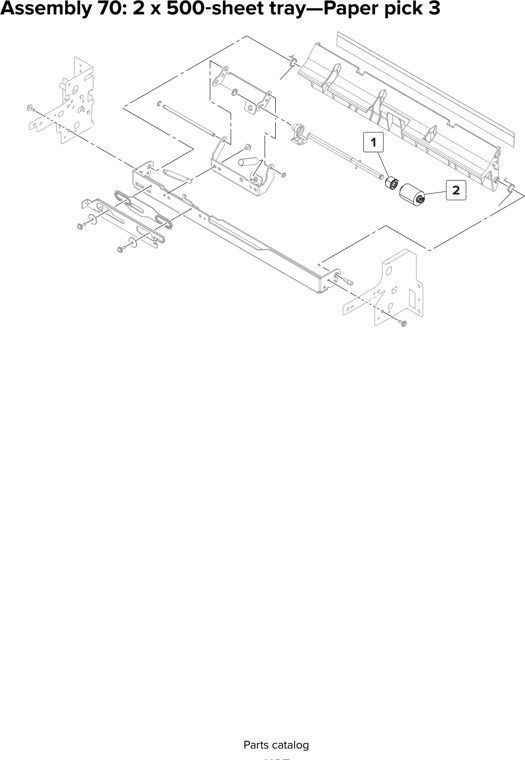 Assembly 70: 2 x 500 sheet tray—Paper pick 3 parts diagram - Lexmark CX920 CX921 XC9225 XC9235 CX927 Parts