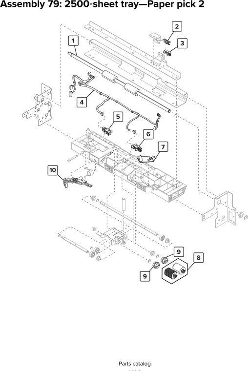 Assembly 79: 2500 sheet tray—Paper pick 2 parts diagram - Lexmark CX920 CX921 XC9225 XC9235 CX927 Parts