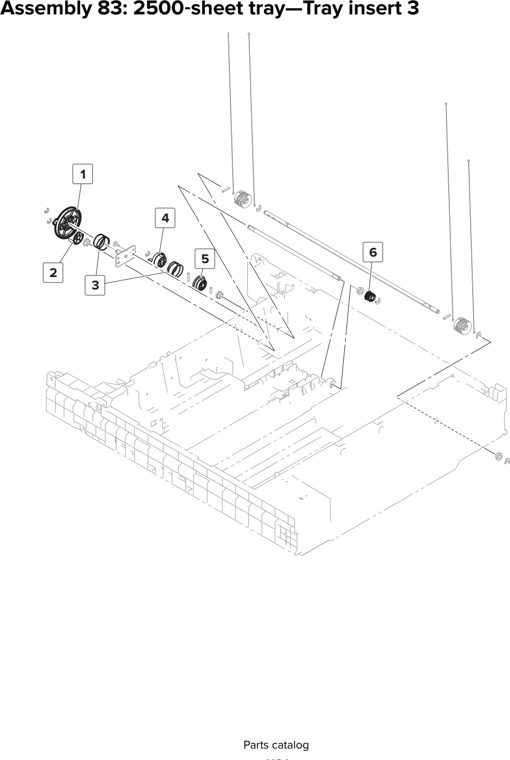 Assembly 83: 2500 sheet tray—Tray insert 3 parts diagram - Lexmark CX920 CX921 XC9225 XC9235 CX927 Parts