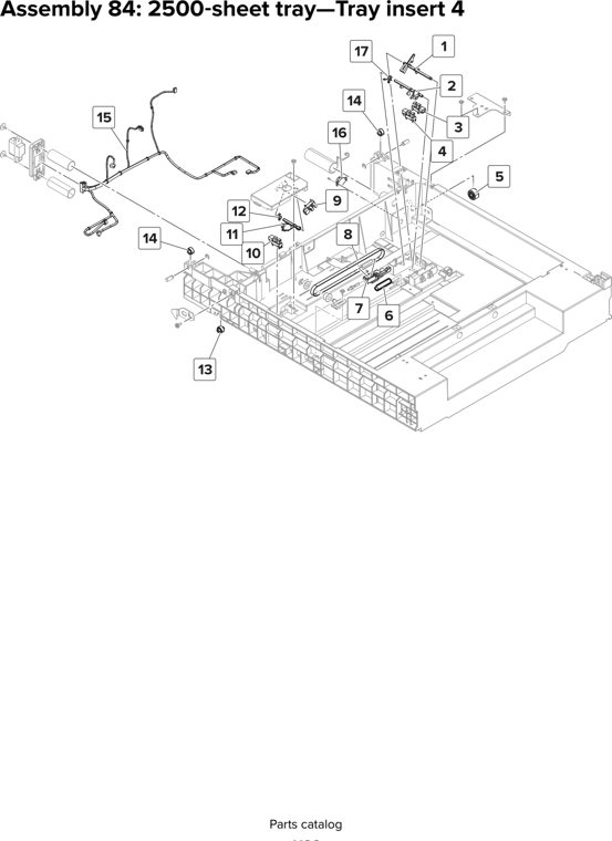 Assembly 84: 2500 sheet tray—Tray insert 4 parts diagram - Lexmark CX920 CX921 XC9225 XC9235 CX927 Parts