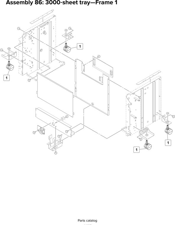 Assembly 86: 3000 sheet tray—Frame 1 parts diagram - Lexmark CX920 CX921 XC9225 XC9235 CX927 Parts