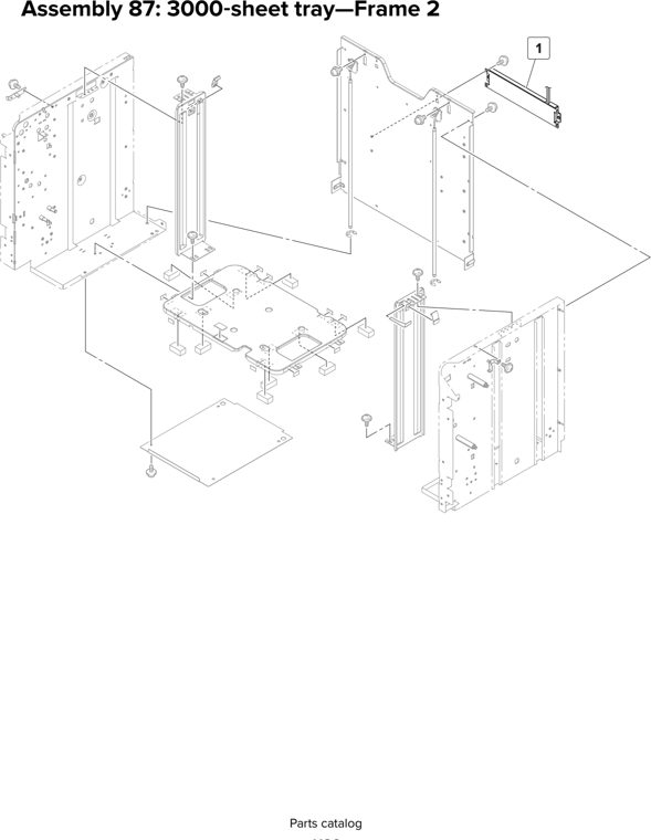 Assembly 87: 3000 sheet tray—Frame 2 parts diagram - Lexmark CX920 CX921 XC9225 XC9235 CX927 Parts