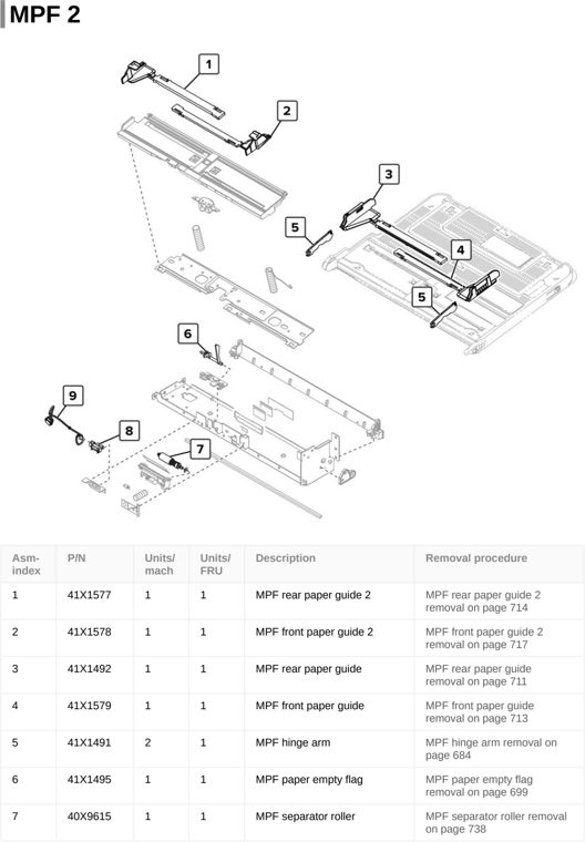 Assembly 19: MPF 2 parts diagram - Lexmark CX922 CX923 CX924 XC9245 XC9255 XC9265 Parts